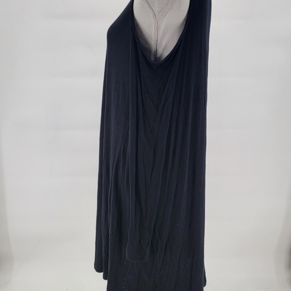 Reborn J Womens Size Large Black Cold Shoulder Round Neck Knee Length Dress - Picture 2 of 7